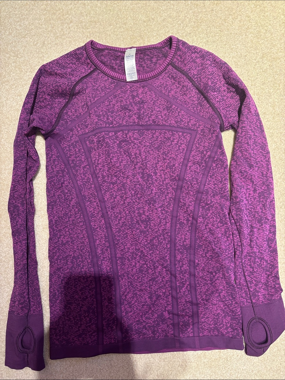 Ivivva Heathered Purple Long-Sleeve Performance Top